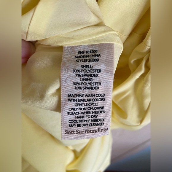 Soft Surroundings Go Lively Traverse Dress Lemon Grass Butter Yellow Sz M NWT - Picture 10 of 14